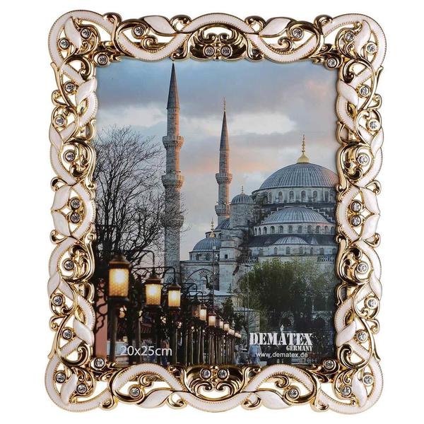 Dematex Taşlı Resim Çerçevesi Altın Beyaz