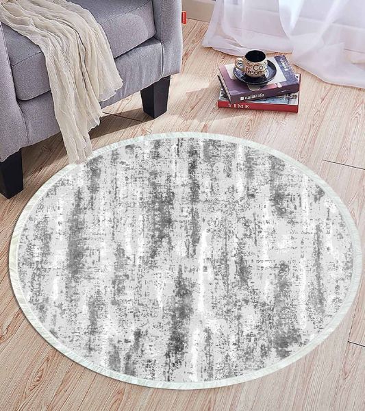 Birkilim Yuvarlak Yıkanabilir Dekoratif Halı İpeksi Kaymaz Taban | MLN-IP-YU-HT-468