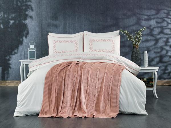 Siman Luxury Embroidered Bridal Set 7 Piece Powder