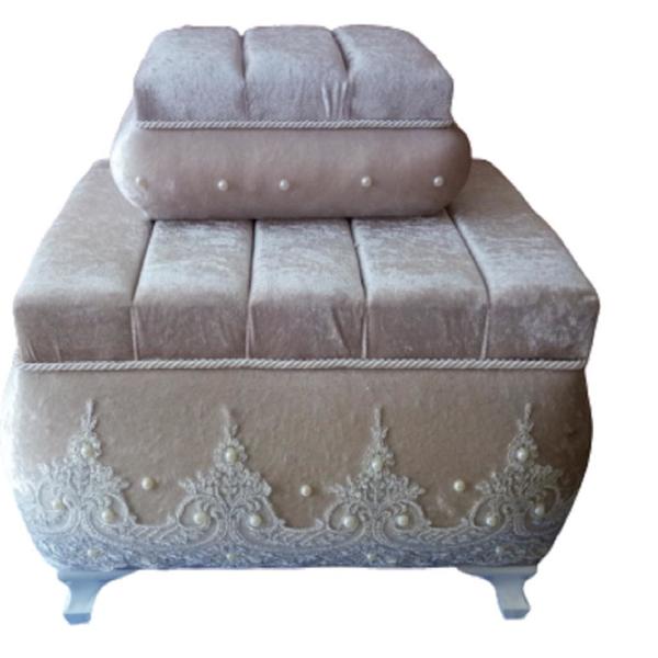 Square Sliced 2 Piece Dowry Chest Cappucino