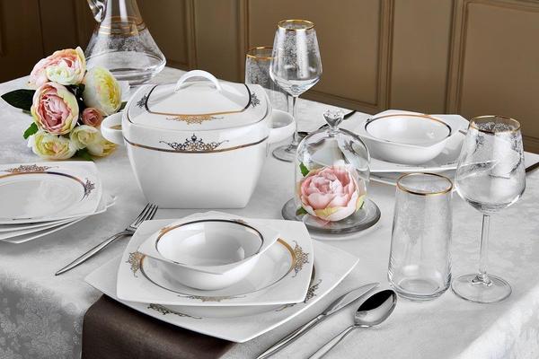 Neva Alanis | 60 Parça | 12 Kişilik | Yuvarlak | Yemek Takımı | N2463