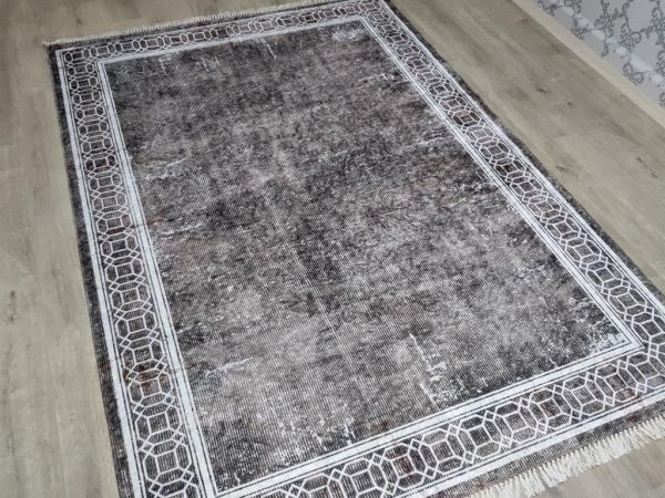 Latex Kaymaz Taban Dijital Baskı Kadife Halı Dove Kahve 100x200 cm