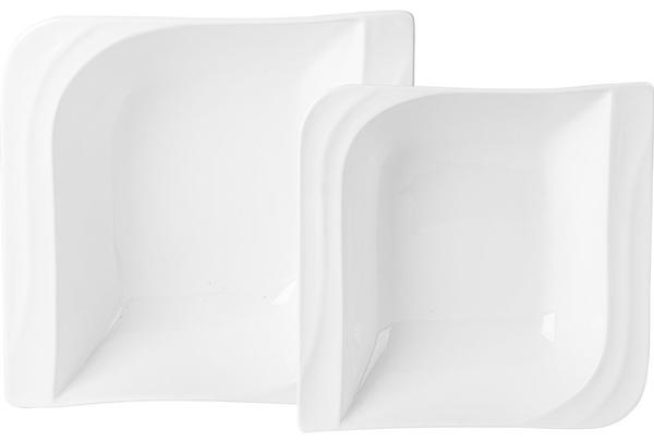 Almina 2 Parça Kase Seti Köşeli | Beyaz | AL-7016