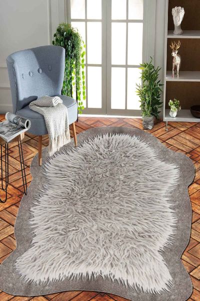 Birkilim Lazer Kesim Yıkanabilir İpeksi Kaymaz Taban Dekoratif Halı | MLN-IP-SD-076