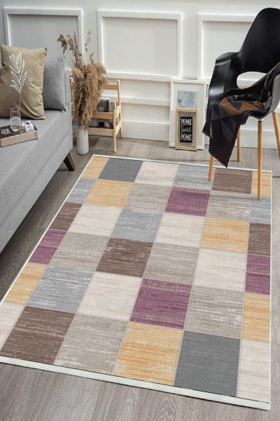 Birkilim Yıkanabilir Dekoratif Halı İpeksi Kaymaz Taban | MLN-IP-HS-520