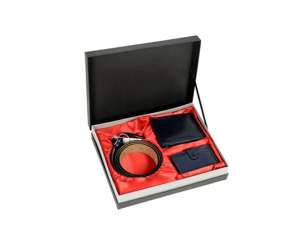 Avangarde Gold Cüzdan Kemer Kartlık 3 Lü Set Lacivert