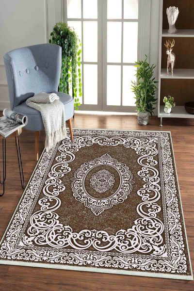 Birkilim Yıkanabilir Dekoratif Halı İpeksi Kaymaz Taban | MLN-IP-HK-0114