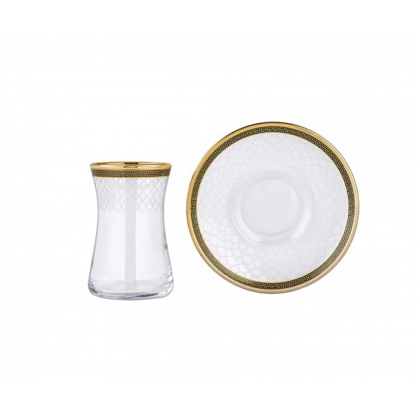 Oz Life | Hüma Patterned Gold Tea Set 12 Pieces