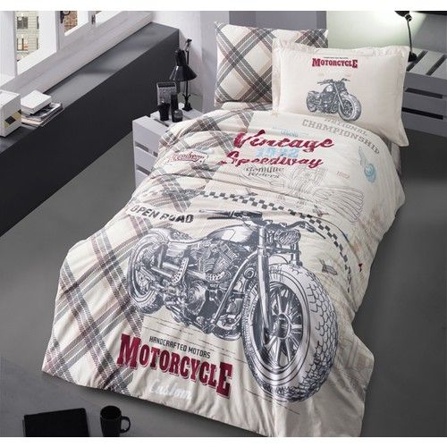 Classic Ranforce Speedway v1 Blue Single Duvet Cover Set-