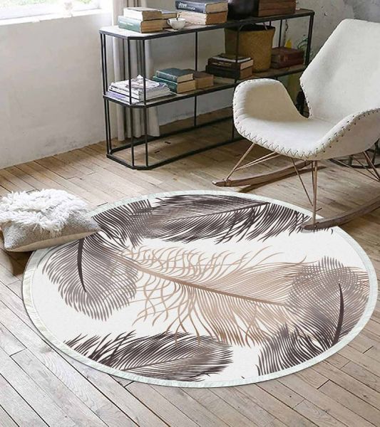 Birkilim Yuvarlak Yıkanabilir Dekoratif Halı İpeksi Kaymaz Taban | MLN-IP-YU-HY-1365