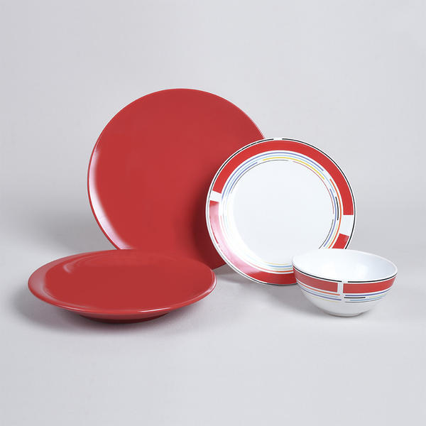 File Set de table rouge 24 pièces pour 6 personnes | Keramika