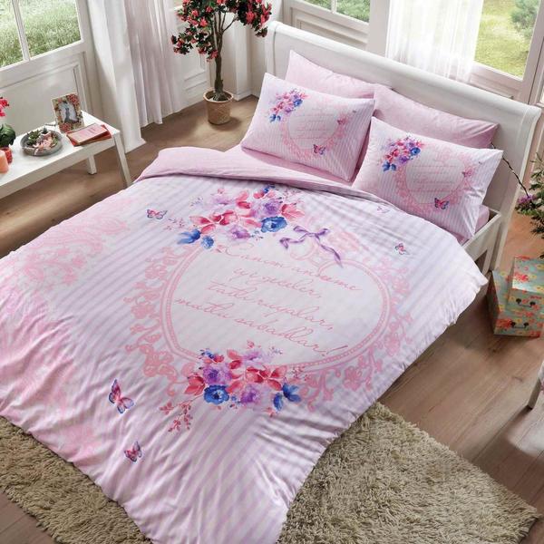 Taç Ranforce Canım Annem Nevresim Takımı Pembe