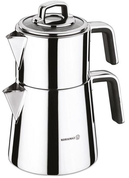 Korkmaz Vertex Çaydanlık Paslanmaz Çelik 3.1 Litre | İndüksiyon | Siyah | A081