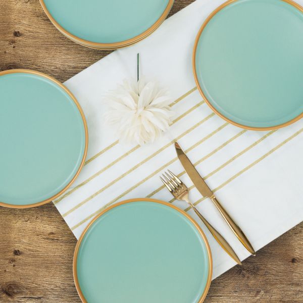 Nordic Gold Mat Açık Yeşil Pasta Tabağı 22 Cm 6 Adet | Keramika