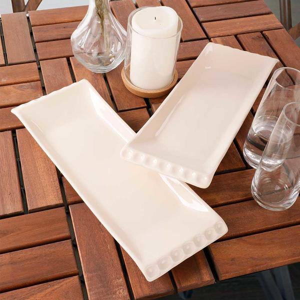 Cream Selen Kayak Plate 33 Cm 2 Pieces | Keramika