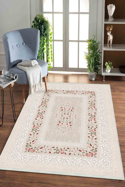 Birkilim Yıkanabilir Dekoratif Halı İpeksi Kaymaz Taban | MLN-IP-HK-0134