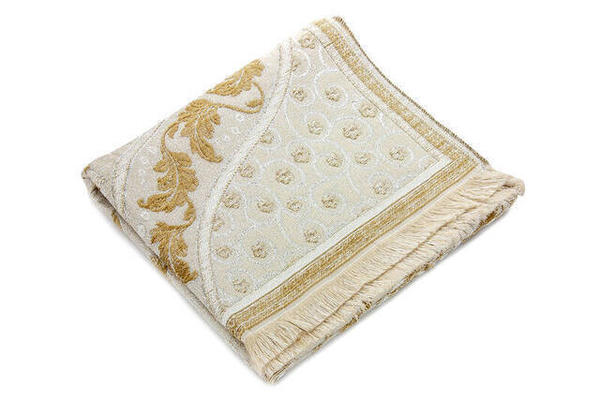 Luxus silbergeprägter Gebetsteppich - cremefarbene Farbe