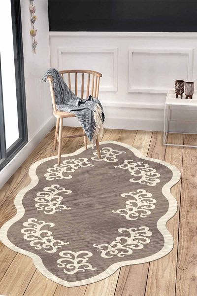 Birkilim Lazer Kesim Yıkanabilir İpeksi Kaymaz Taban Dekoratif Halı | MLN-IP-HT-1435