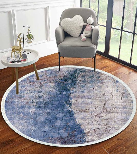 Birkilim Yuvarlak Yıkanabilir Dekoratif Halı İpeksi Kaymaz Taban | MLN-IP-YU-HT-740