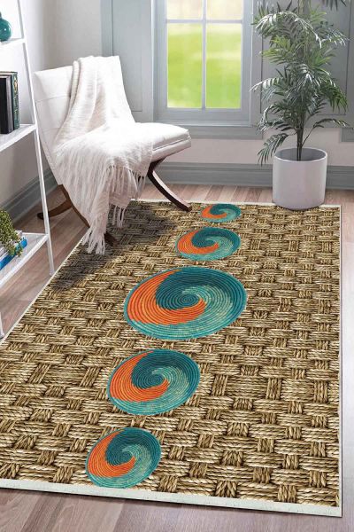 Birkilim Yıkanabilir Dekoratif Halı İpeksi Kaymaz Taban | MLN-IP-SD-366