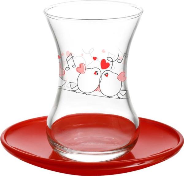 Lav 6'lı Melodi Çay Bardağı Seti 12 Parça