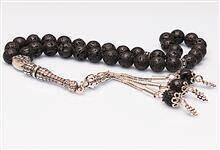 Chapelet en pierre de lave (925 SET ARGENT 8mm)