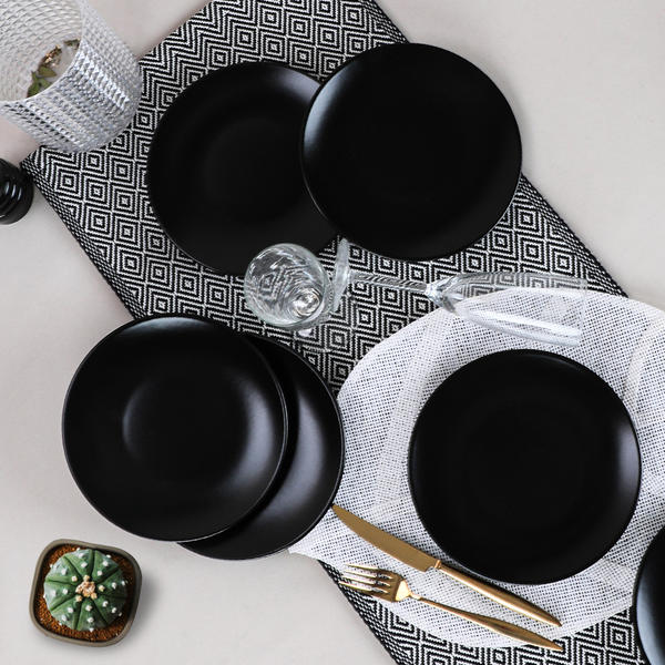 Assiette à Gâteau Aegean Noir Mat 20 Cm 6 Pièces | Keramika