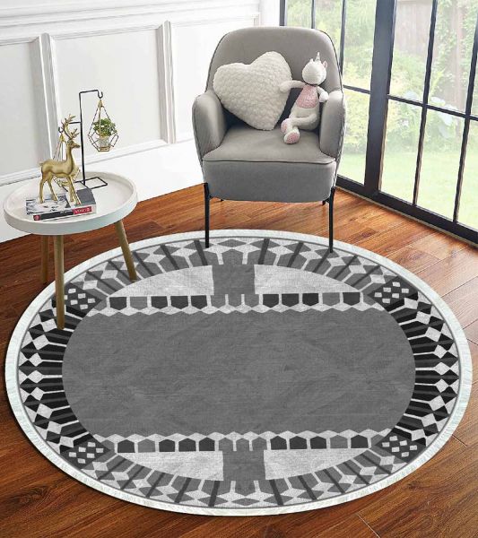 Birkilim Yuvarlak Yıkanabilir Dekoratif Halı İpeksi Kaymaz Taban | MLN-IP-YU-HT-939