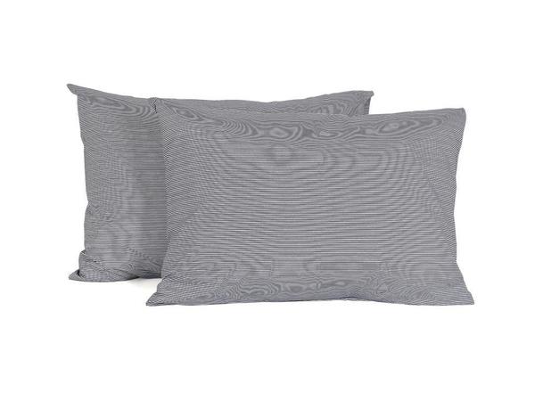 Taie d'oreiller rayée 2 pièces Anthracite
