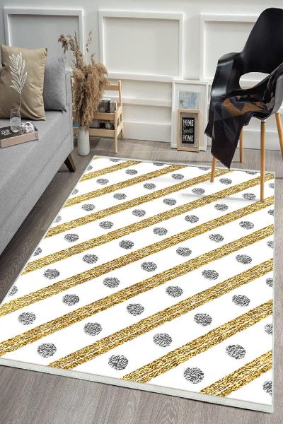 Birkilim Yıkanabilir Dekoratif Halı İpeksi Kaymaz Taban | MLN-IP-HS-494