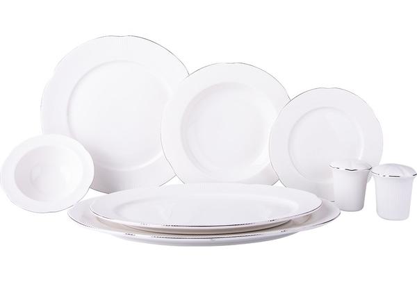Hayal 28 Parça Yemek Takımı | Beyaz Gümüş | By-hyt443-s