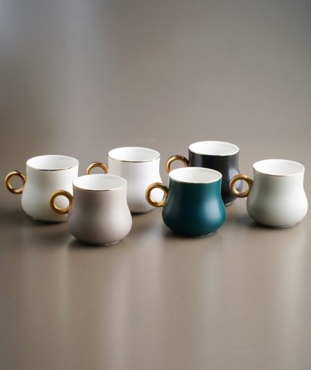 Porselen Renkli Mat Kupa