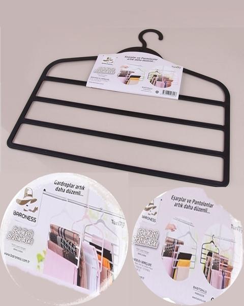 Bayev Multi Layer Plastic Trousers-Scarf Hanger - Black