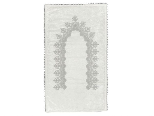 Fransız Güpürlü Kadife Lüx Buda Bohça Seti 4 Parça Gümüş