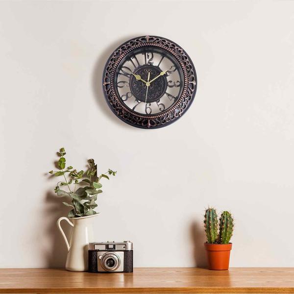 Frank & Müller Elijah Duvar Saati | Siyah - Bakır | 20173-schwarz-kupfer