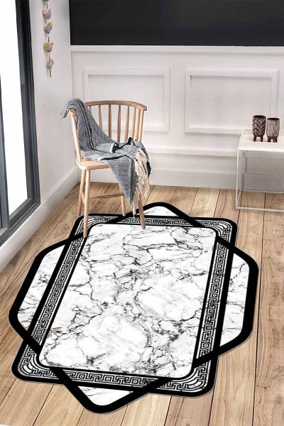 Birkilim Lazer Kesim Yıkanabilir İpeksi Kaymaz Taban Dekoratif Halı | MLN-IP-HT-796