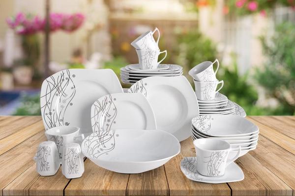 Beyazca 40 Parça İnci Porselen Yemek Takımı | 6 Kişilik