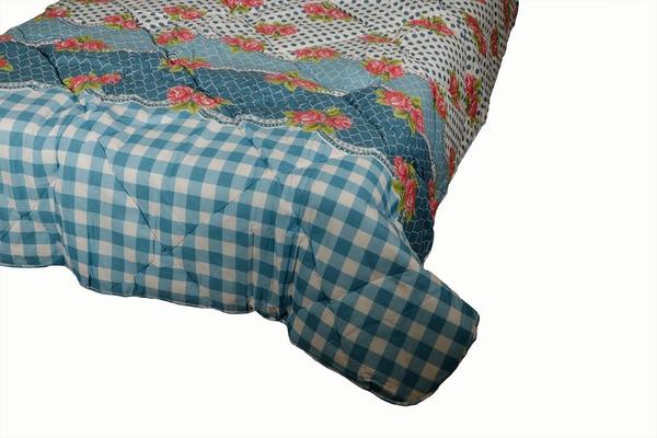 Ekvator Blue Rose Garden Lüks Tek Kişilik Yorgan | Beyaz | ED-7017