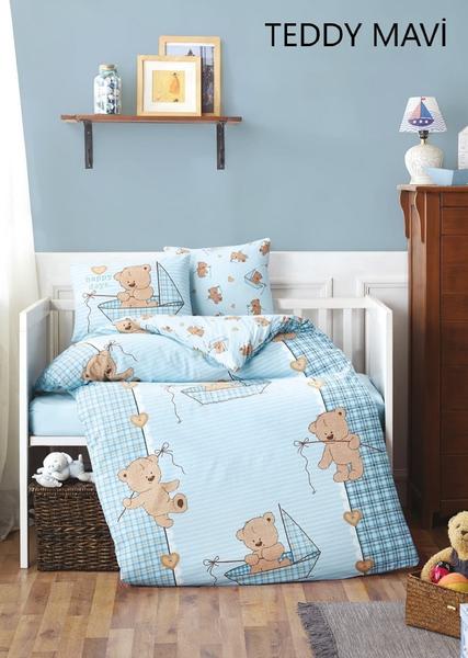 Couverture Soley Single Baby Vision - Teddy Blue