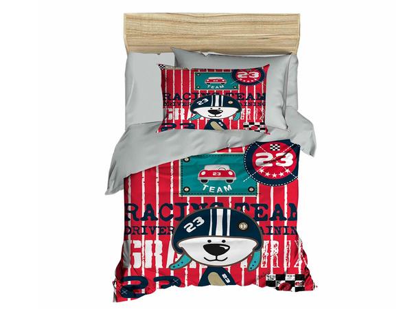 Dijital Baskılı 3d Bebek Nevresim Takımı Race Gri