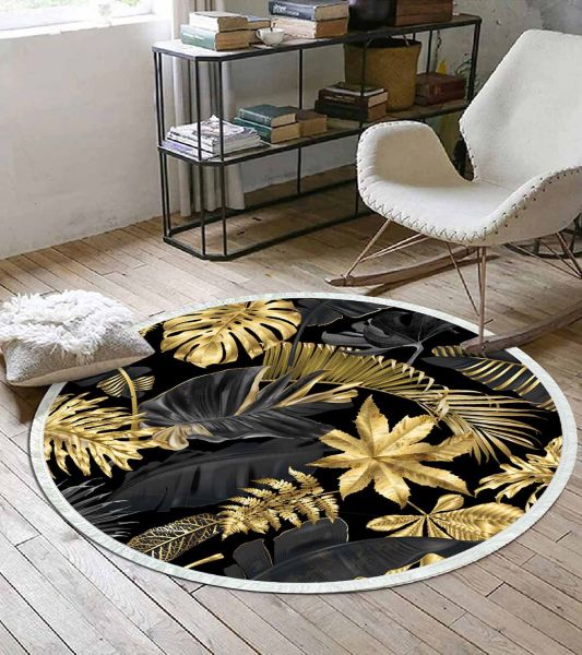 Birkilim Yuvarlak Yıkanabilir Dekoratif Halı İpeksi Kaymaz Taban | MLN-IP-YU-HS-303