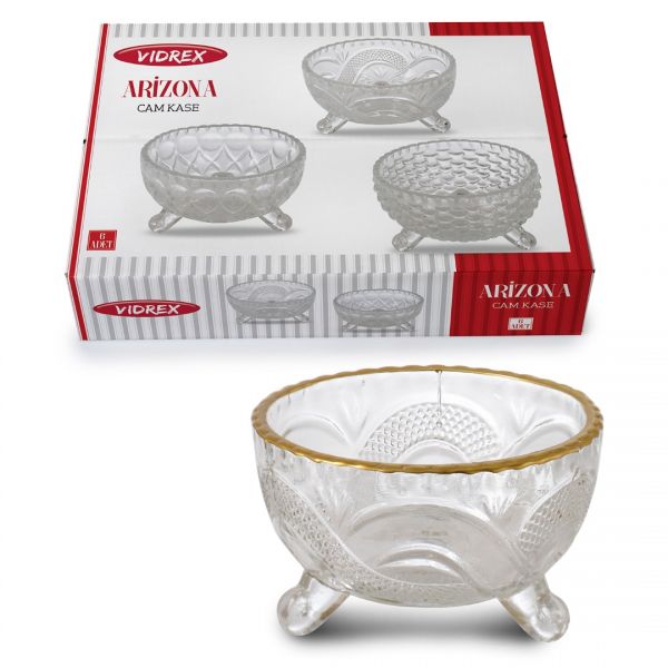 ARZ-6B / 3 وعاء أريزونا الزجاجي ذو الأرجل الزجاجية 6LI مقاس 10 سم | IPEK-53005OG