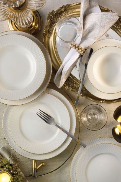 Kütahya Porselen Bone İron 24 Parça Yemek Seti