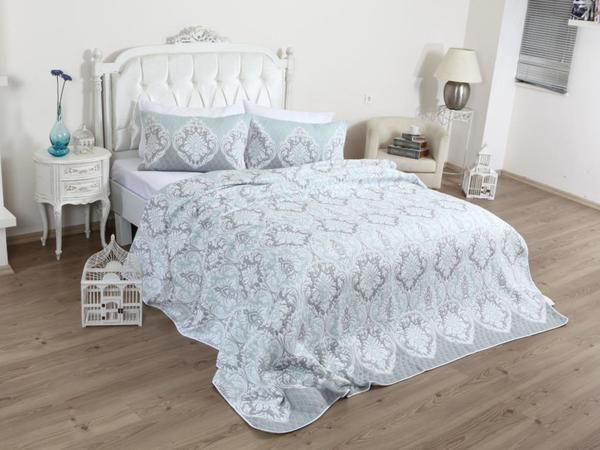 Couvre-lit double Dalinda Mint Grey