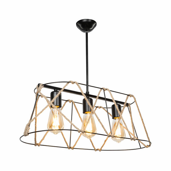 Evren 3Lü Oval Avize Halatlı