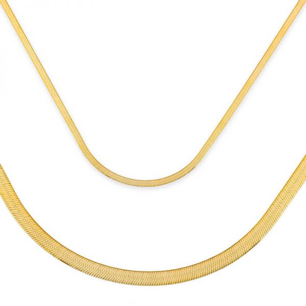 ​Gümüş İtalyan Yassı Ezme Zincir