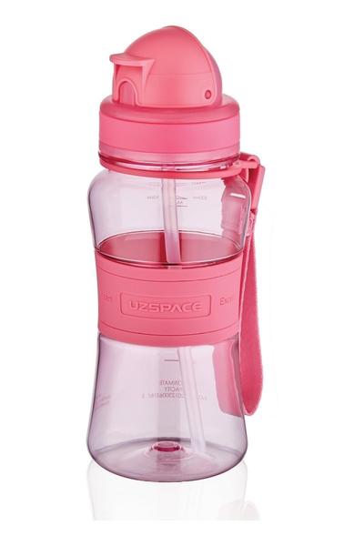 Bayev Pembe Pipetli Tritan Çocuk Bpa Içermez Şeffaf Su Matarası 350 ml