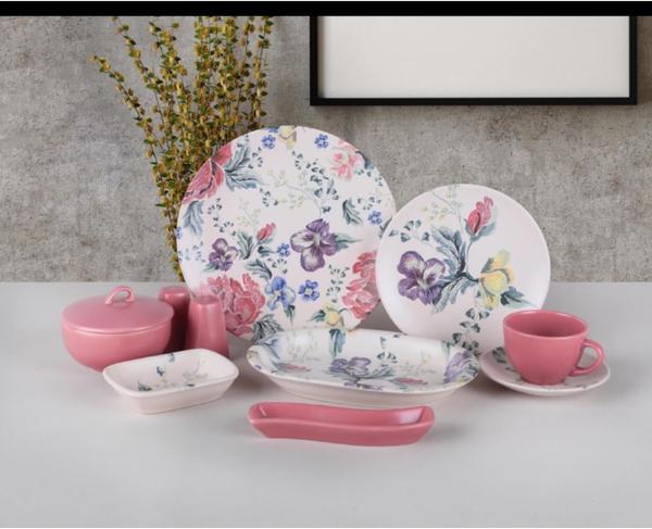 Bayev | Riva Plus 36 Parça Kahvaltı Takımı-Pembe
