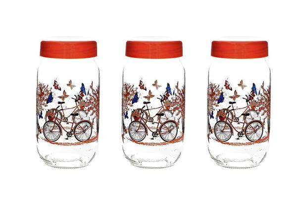 Dekonaz 3'lü Saklama Kavanozu Seti | Bahar Esintisi | 1 Litre | SKS-1