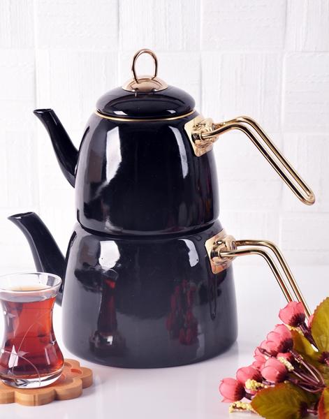 Bayev | Elite Class Siyah Emaye Çaydanlık 1000-2000 ml